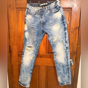 Billionaire Boys Club Light Blue Distressed Skinny Jeans